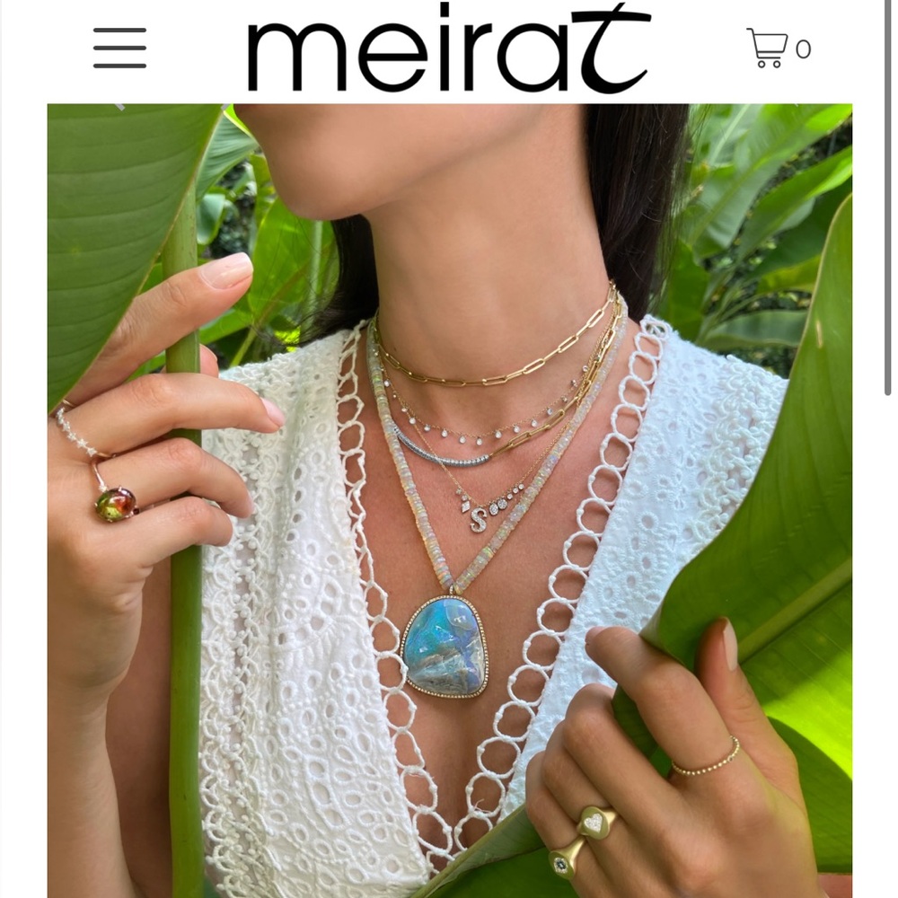 Miera T Gold Necklace with Diamond “A” Initial